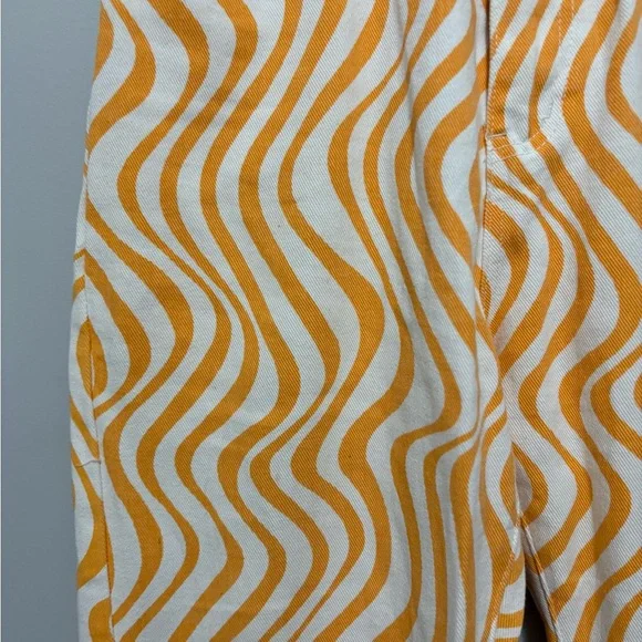 Cider Orange Mean Girl Wave Trim All Over Wide Leg Pants - Picture 3 of 7